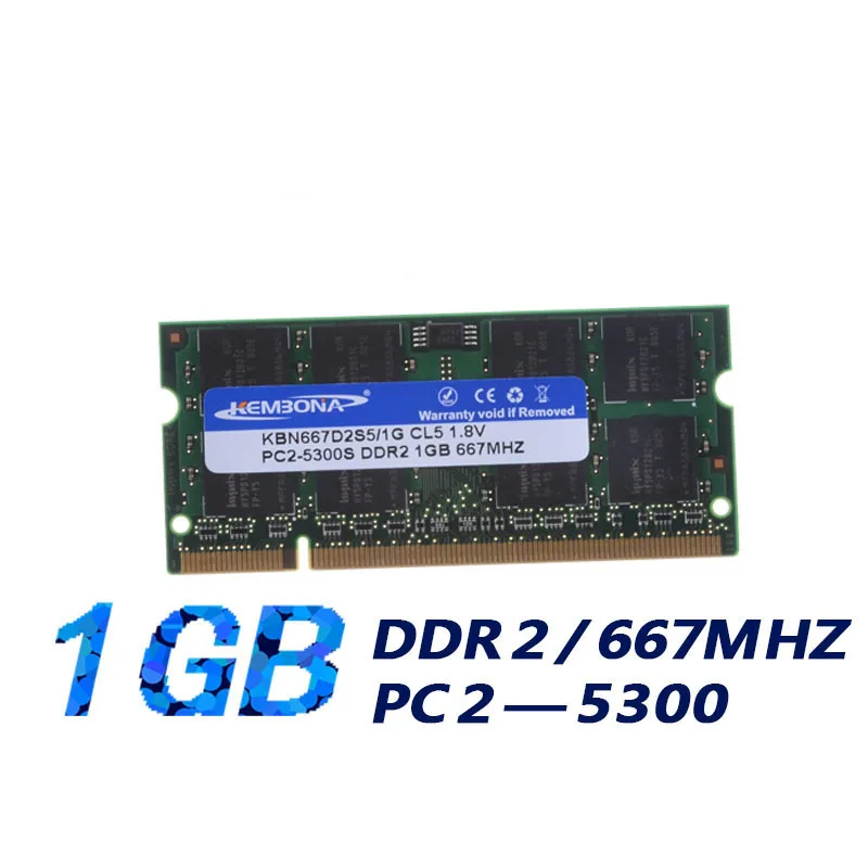 KEMBONA free fast shipping notebook sodimm laptop ddr2 1gb 667mhz pc5300 8bits full compatible