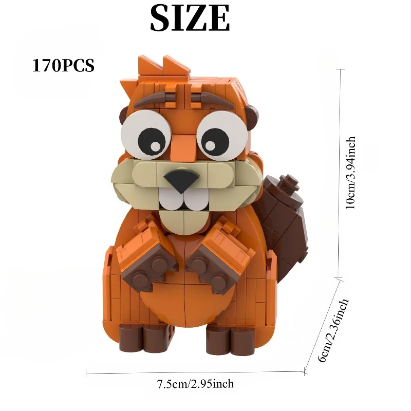 MOC Exotic Animal Set, Lizard & Beaver Building Blocks, Creative Hobby for Teens & Adults