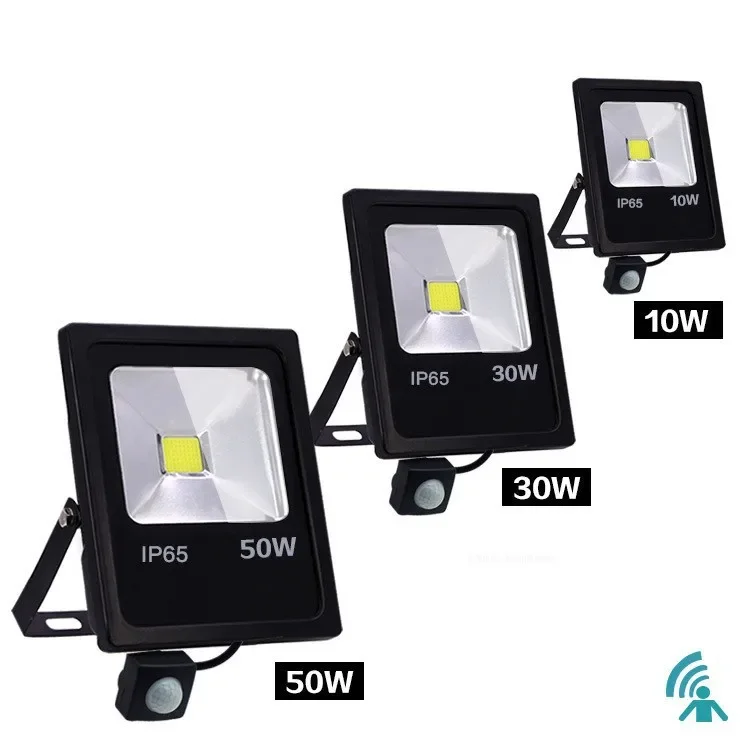 LED Outdoor Waterproof IP65 Human Sensing Floodlight 10/30/50W Infrared Projection Monitoring Supplementary Floodlight