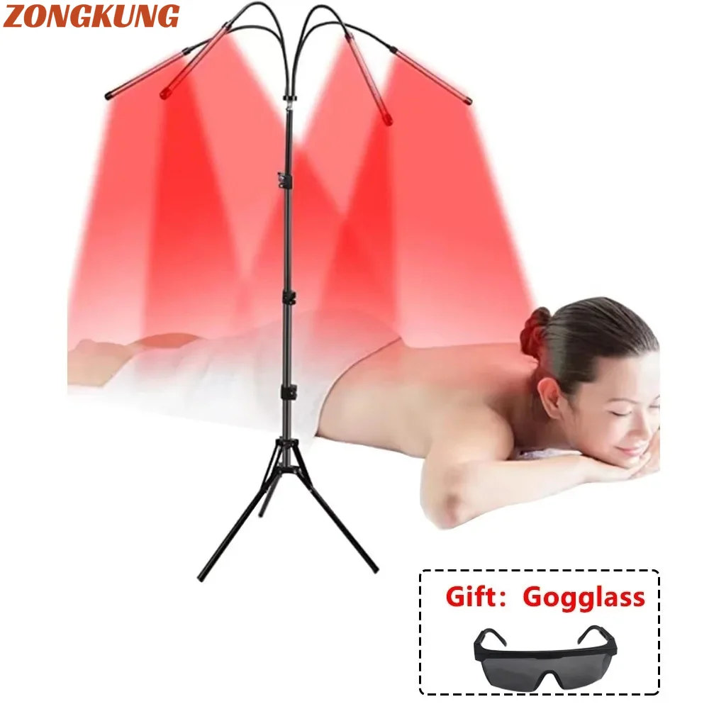 

4/5 Head Red Light Lamps 660&850nm Infrared Light with Height Adjustable Stand for Body Fatigue Relief Skin Care Dropshipping