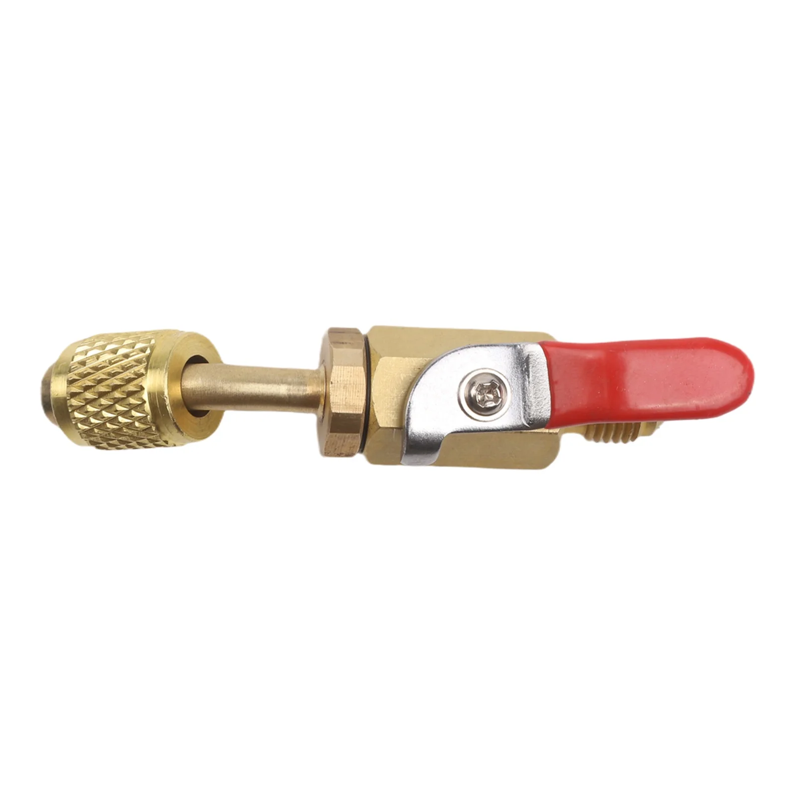 

R-32 R-454B Valve Adapter with 1/4 Female Flare and Left-Hand Female Ball Valve Featuring Anti-Slip Handle for HVAC Applications