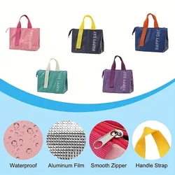 5Pcs borsa termica per il pranzo da donna borsa termica impermeabile Bento Box Cooler Zipper Keep rinfrescante borse da ufficio per Picnic portatili