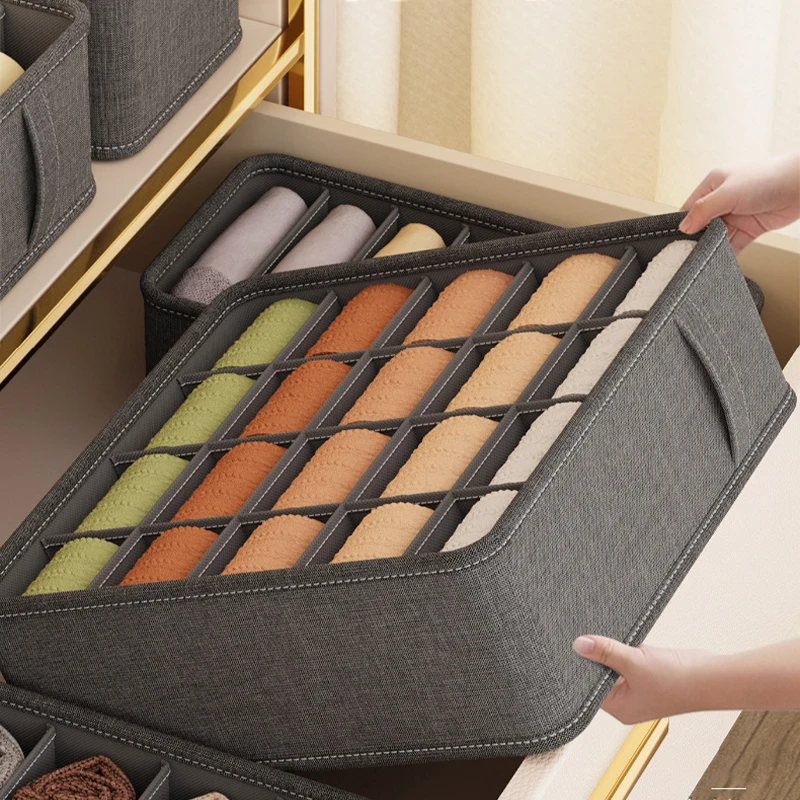 Underwear Storage Box Foldable Underwear Sock Organiser Multifunctional Waterproof Drawer Compartment Organiser