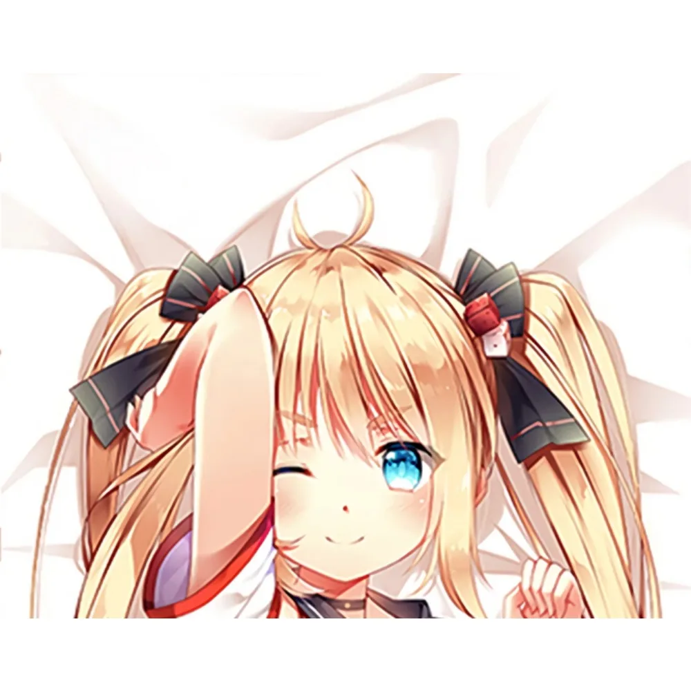 Andrea‑Doria Long Body Pillow Cover Blonde Twin‑tail Girl Print Bedroom Decor Cushion Slip Hidden Zipper