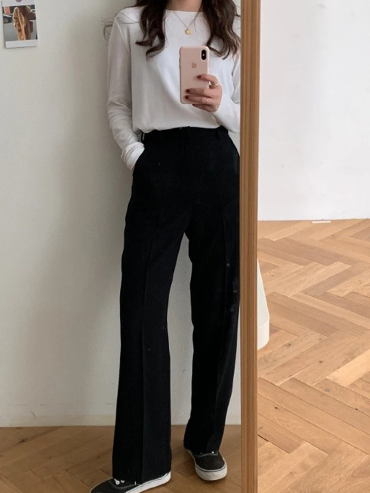 

Heygirl, прямые брюки с высокой талией, женские свободные тонкие длинные брюки, корейские повседневные брюки, весна 2021, Faion