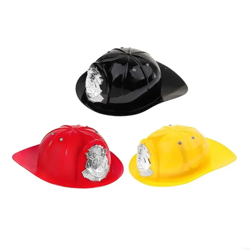 C9GE Fireman Helmet Firefighter Safety Helmet for Pretend Coslay Game Fireman Hat