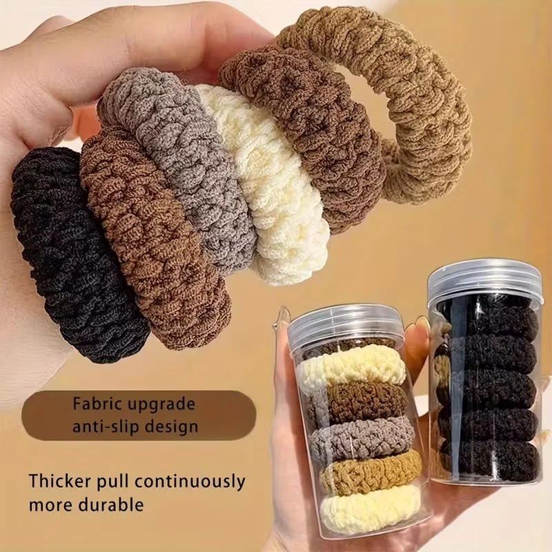 

10-Pack High Elasticity Hair Ties - Seamless Braided, 5 Colors, for Fashionable Updos & Secure Ponytails, All-Season Use