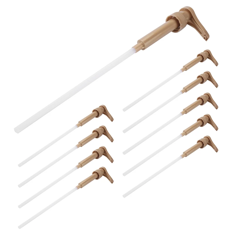 Dispenser líquido do ouro para o xarope Torani, garrafa do suco, distribuidor do chá do leite do café, bomba do xarope, 8ml, 10 Pcs