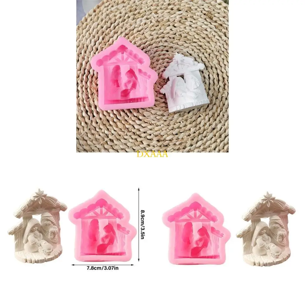 DXAA Creative Keyring Castes Molds Sturdy Silicone Christ House Shpe Stylish Molds for Customes Craft Supplies Daily Use