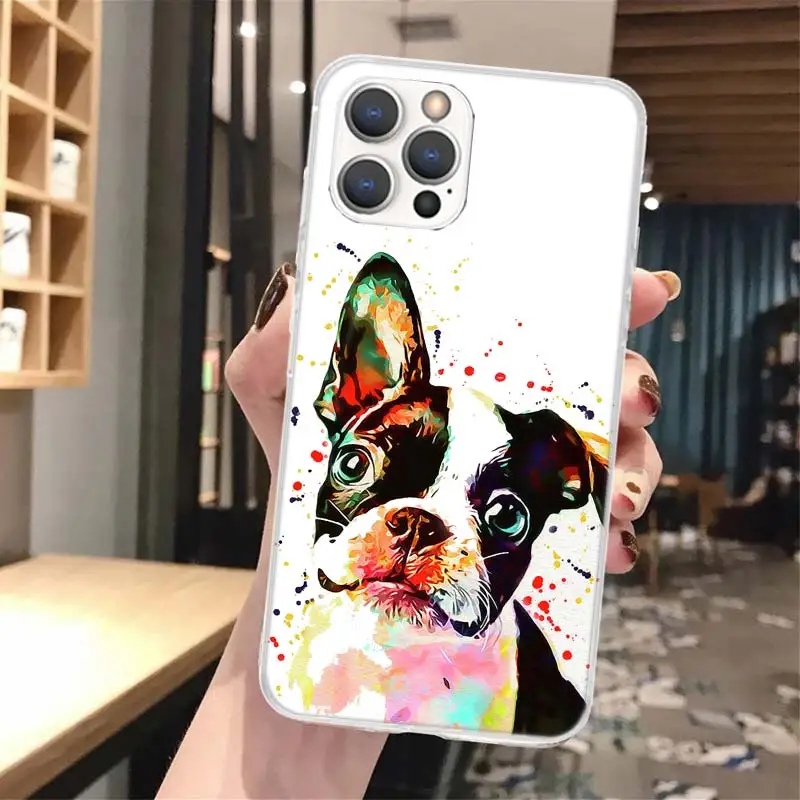 French Bulldog Dog Pug Soft Phone Case For iPhone 16 15 14 13 12 11 Pro Max X XR XS 7 Plus 8 + SE 2020 Pattern Customized Cover