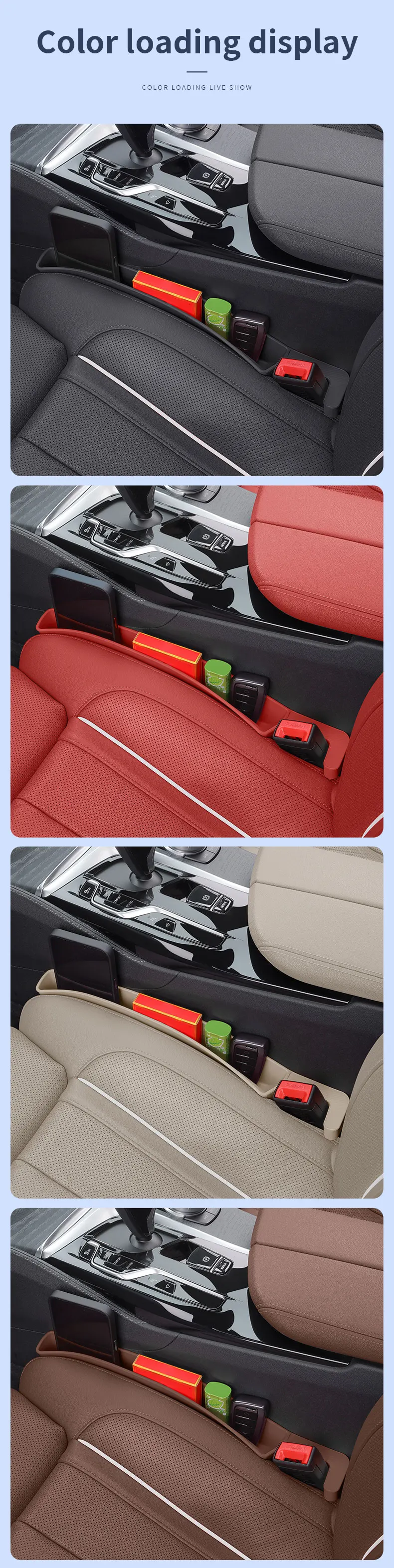 2 Stück Auto-Sitzlücken-Aufbewahrungsbox, Füllmaterial für Auto-Sitzlücken, verhindert das Herunterfallen von Handys, universelles Werkzeugset, Zubehör, Auto-Aufbewahrungsbox – Detail 5