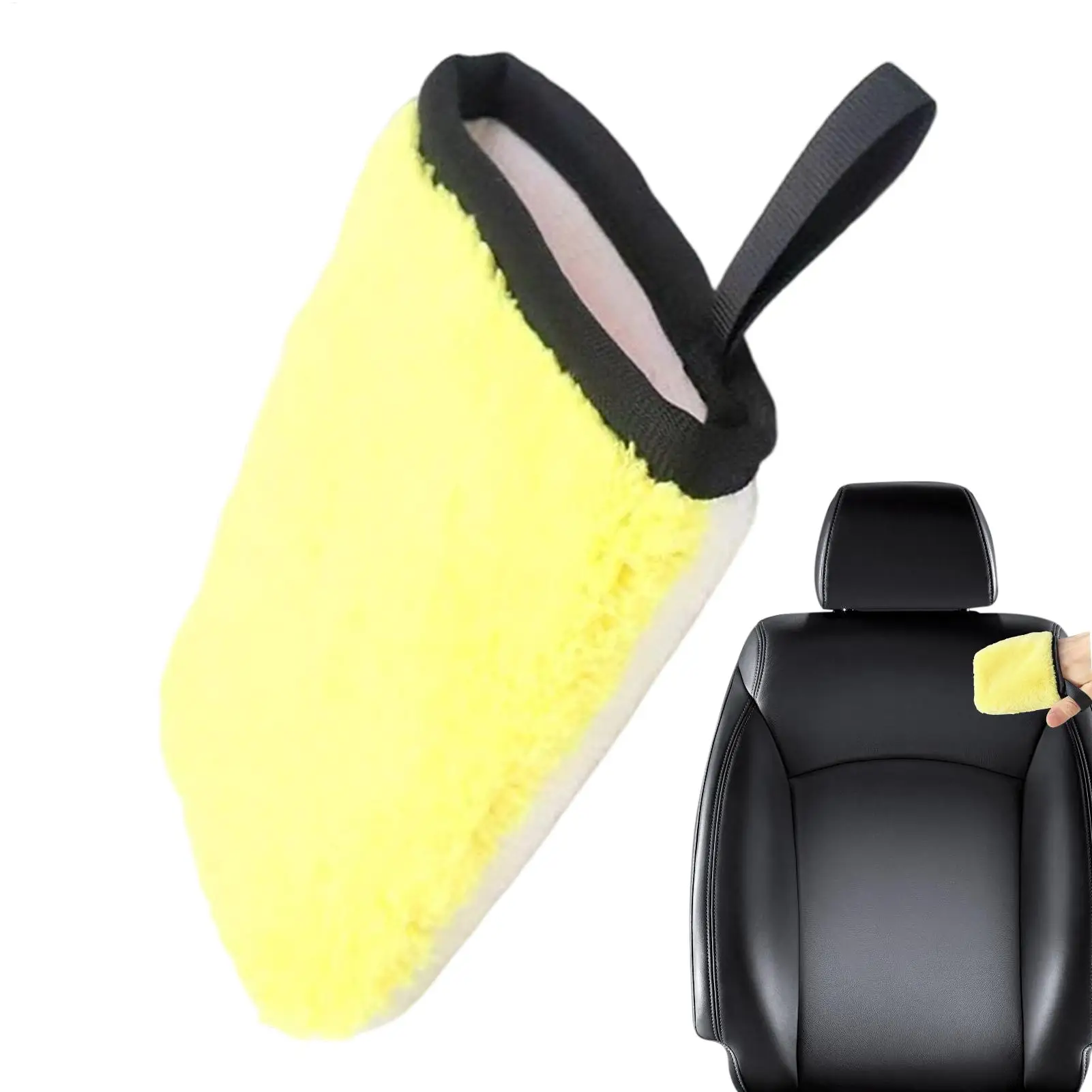 Microfiber Mitt for Cars Dual-Sided Reusable Detailing Cleaning Brush Microfiber Wash Mitts for Auto Automotive RV Boat