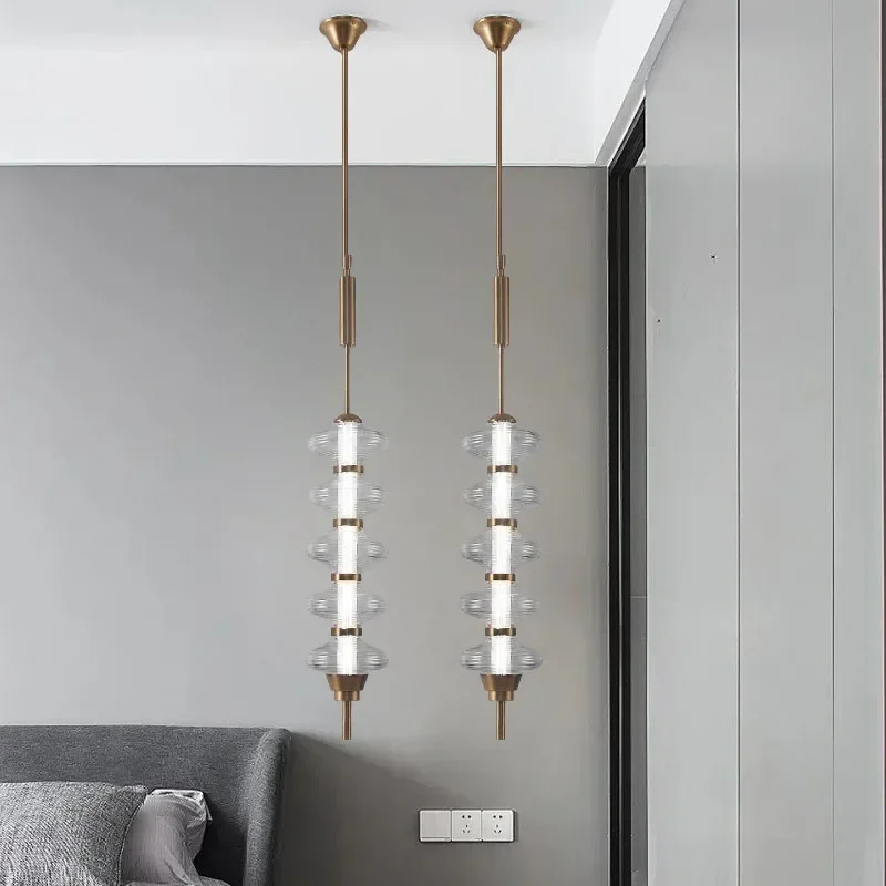 SANDYHA Gourd Shaped Glass LED Pendant Lamps Modern Nordic Design Stylish Home Lighting for Living Room Dining Room Bedroom