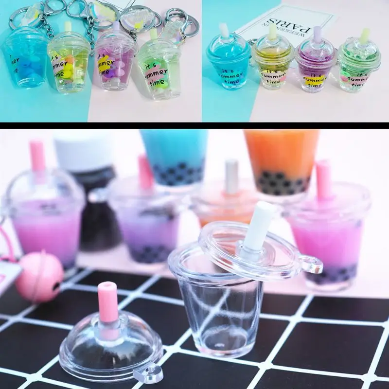 10Pcs Mini Frappuccino Cup Coffee Cup Dollhouse Miniature Simulation Plastic Cake Ice Cream Cups Keychain Jewelry Making