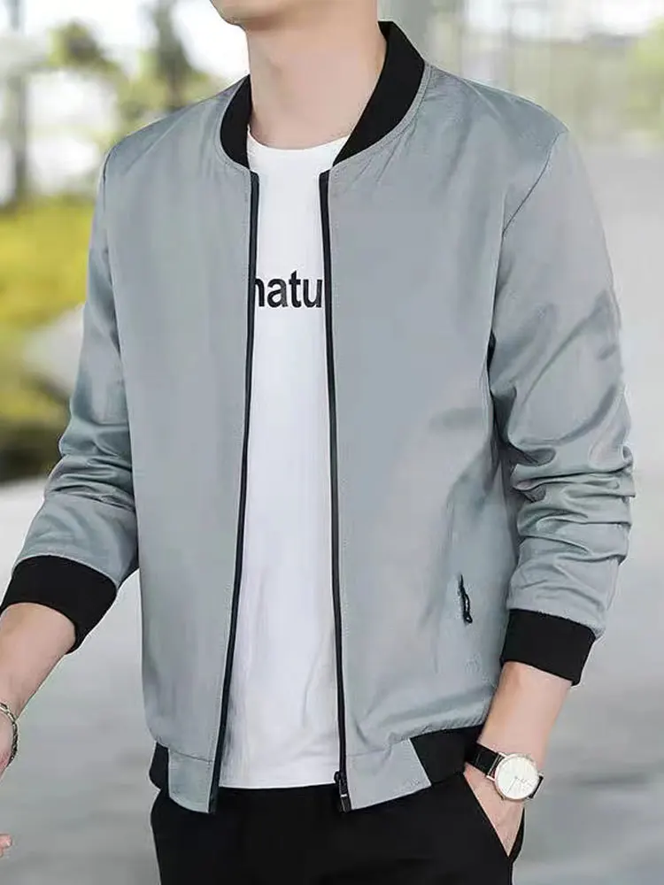 

Мужское приталенное пальто с подкладкой Fce, весенне-осеннее новое повседневное пальто из водонепроницаемой полиэфирной ткани на молнии