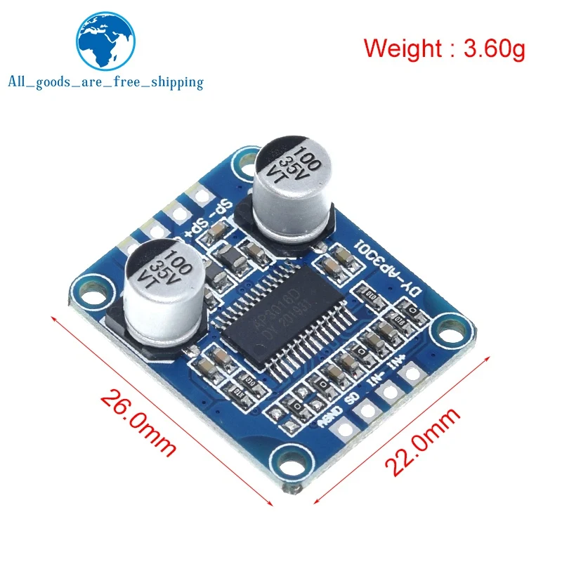 TZT DC 8V-24V High Power Digital Amplifier Module Mono Class D 4-8ohm for 30W-300W speaker Audio power amplifier board