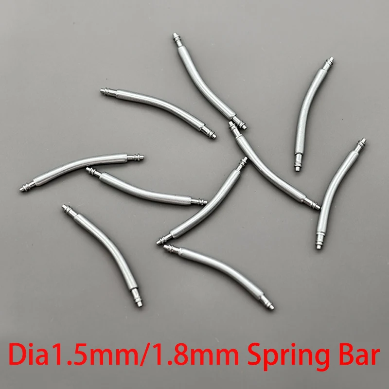 

10PCS Curved Spring Bar Dia 1.5mm 1.8mm Watch Strap Link Pins Fit Width 16mm-24mm 316L Stainless Steel Curved Watch Strap Links