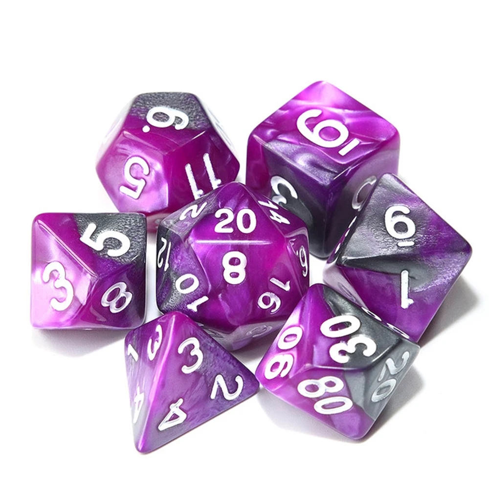 

Toys for RPG DnD for RPG Dungeons 7pcs/Set D4 D6 D8 D10 D12 D20 Acrylic Dice Mixed Color Dice Polyhedral Dice Double-Colors