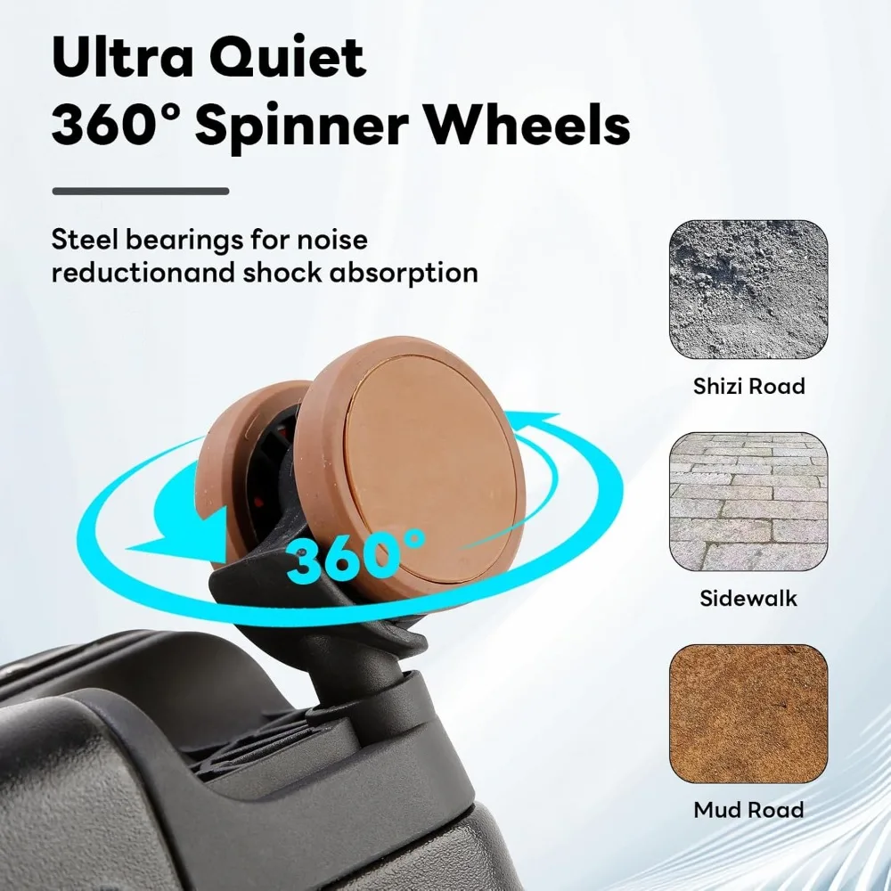 TSA Approved 18 Inch Lightweight Hardside Carry-On Suitcase with Cup Holder and TSA Lock for Travel