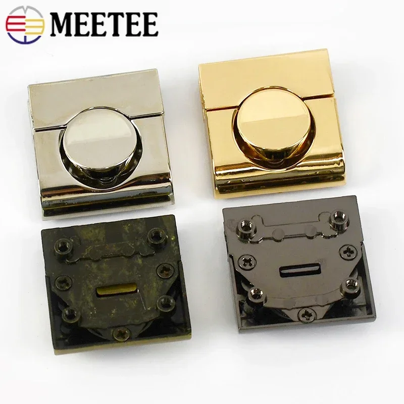 Meetee 1-5Pcs Metal Locks Bag Clasp Catch Buckles for Handbags Shoulder Bags Purse Totes Closures Snap Clasps DIY Accessories