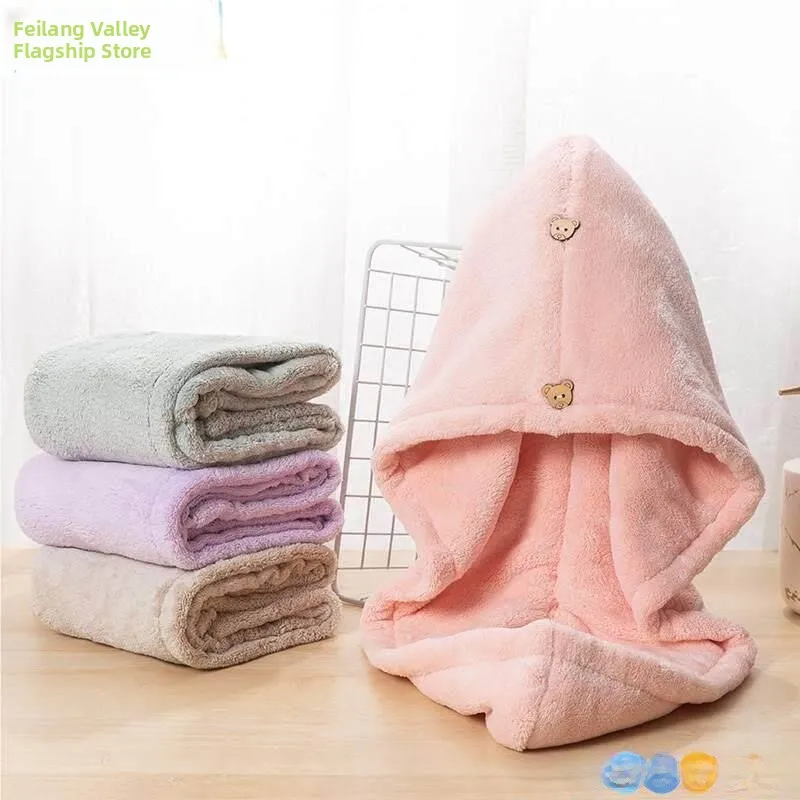 

Thickened Double Layer Absorbent Hair Drying Cap Towel Women Enhanced New 2026 Bath Cap Head Hair Wrap No Blow Dry Needed