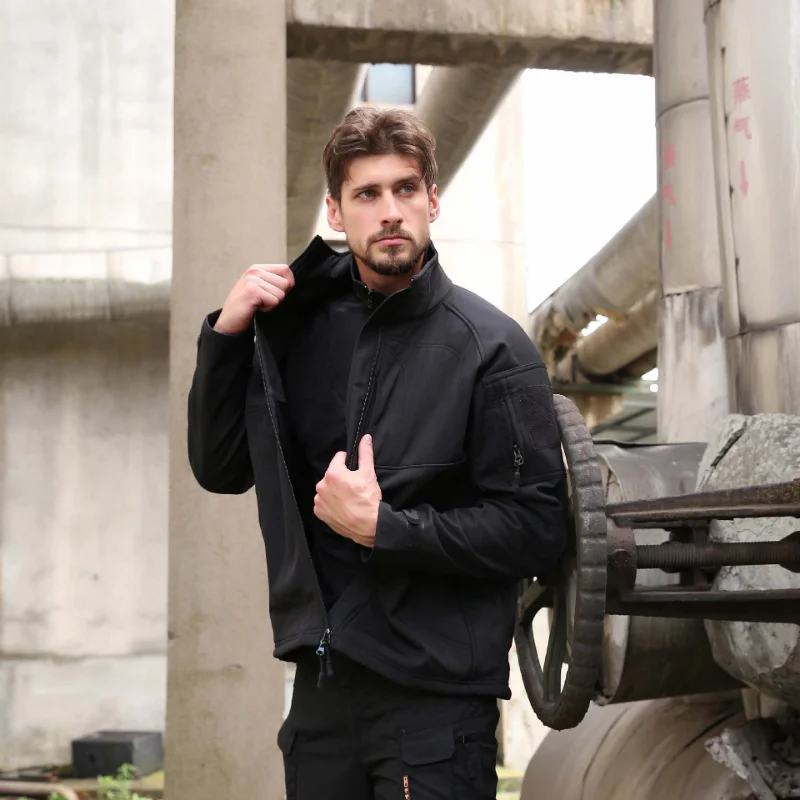 High Quality Men Winter Jacket Sharkskin Soft Shell Jacket Waterproof Military Tactical Military Stand-up Collar Outdoor Jacket