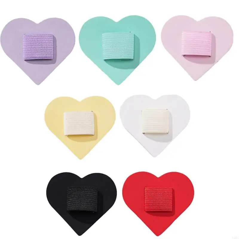 N5KC Set of 7 Love Heart PU Leather Pencil Clip Adhesive Pen Holder for Student Notepad Convenient Tablet Accessories