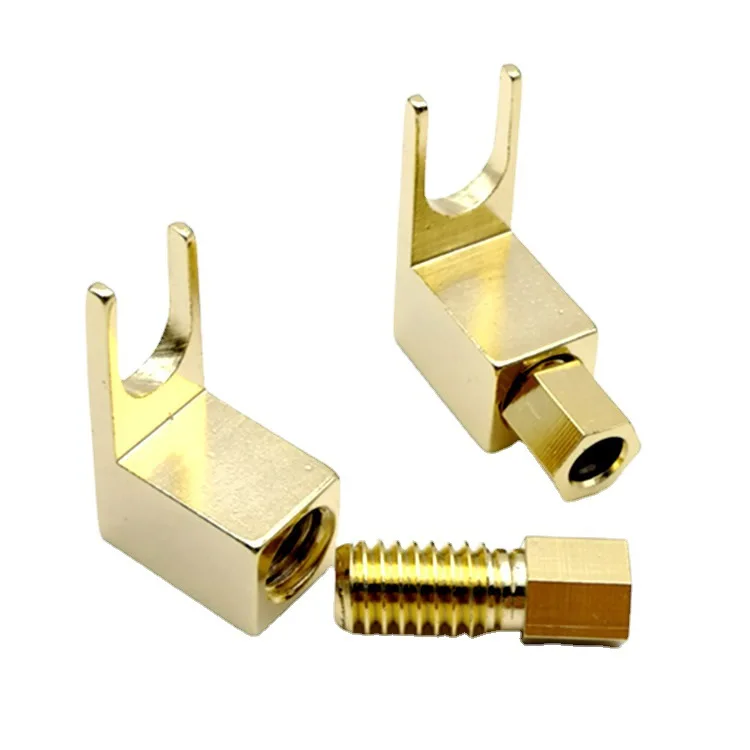 

10P[CS Copper gold-plated Y-plug to 4MM banana plug, speaker adapter, speaker cable, banana plug socket adapter Active Component