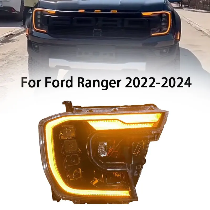 

Передние фары для автомобиля Ford Ranger Raptor T9, лампа головного света 2022-2024, аксессуары, модифицированные детали DRL, задняя фара в сборе