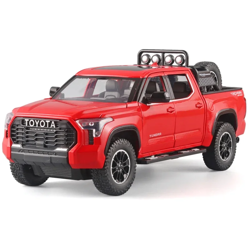 Large 1:24 Toyota Tundra SUV Model Car Diecast Miniature Metal Car Off-Road Vehicle Collection Sound Light Children Toy For Kids