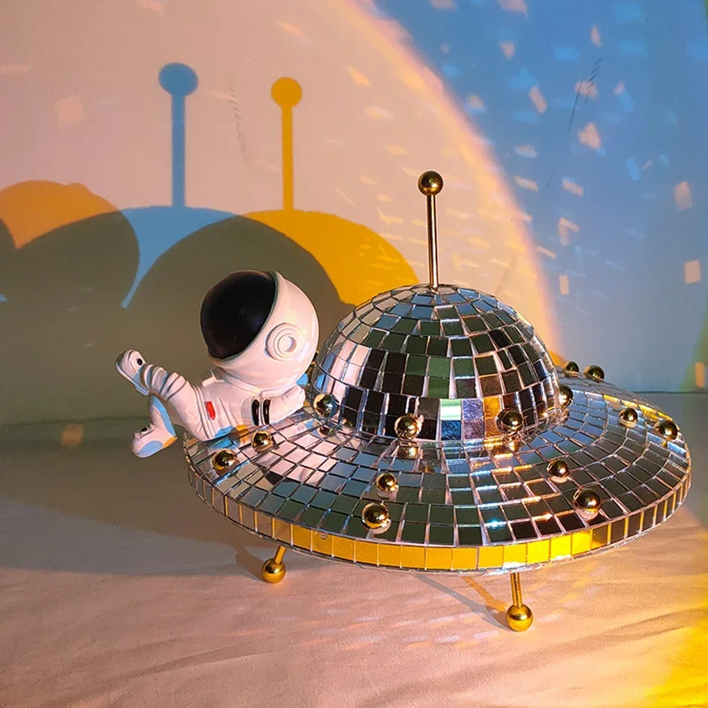 Disco Ball UFO Mirror Reflective Balls Creative UFO Space World Desk Ornaments Art Crafts Vintage Funny Christmas Decorations