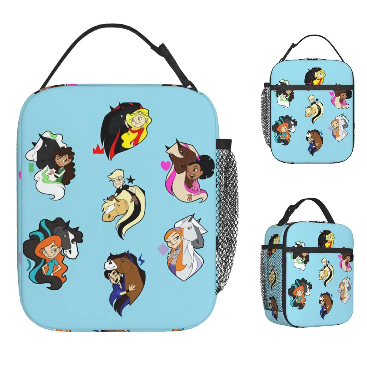 هورسلاند حقيبة الغداء الهزلية صندوق الغداء عادية للرجال نزهة المحمولة معزول حقيبة للحفاظ على البرودة أكسفورد طباعة حمل أكياس الغذاء