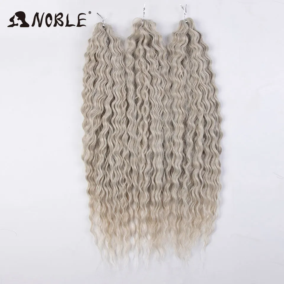 Noble Hair Synthetic Twist Crochet Curly Hair 24 Inch Water Wave Braid Hair Ombre Blonde Brown Deep Wave Braiding Hair Extension image 3