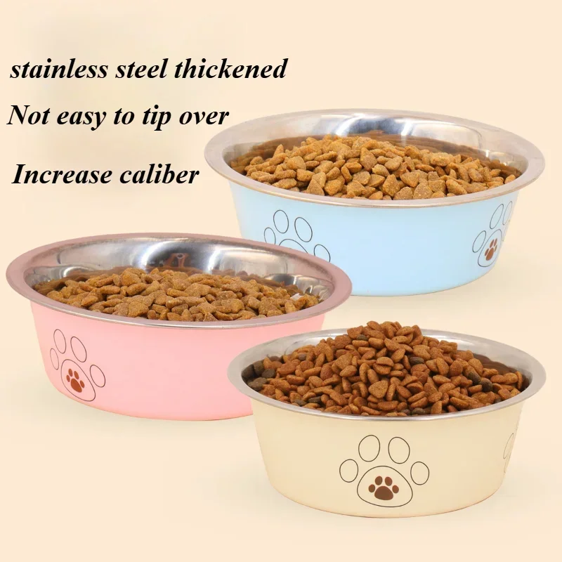 Non-slip Dog Bowls For Small Medium Large Dog Feeder Bowls And Drinkers Stainless Steel Pet Feeders Pets Dogs Accessories