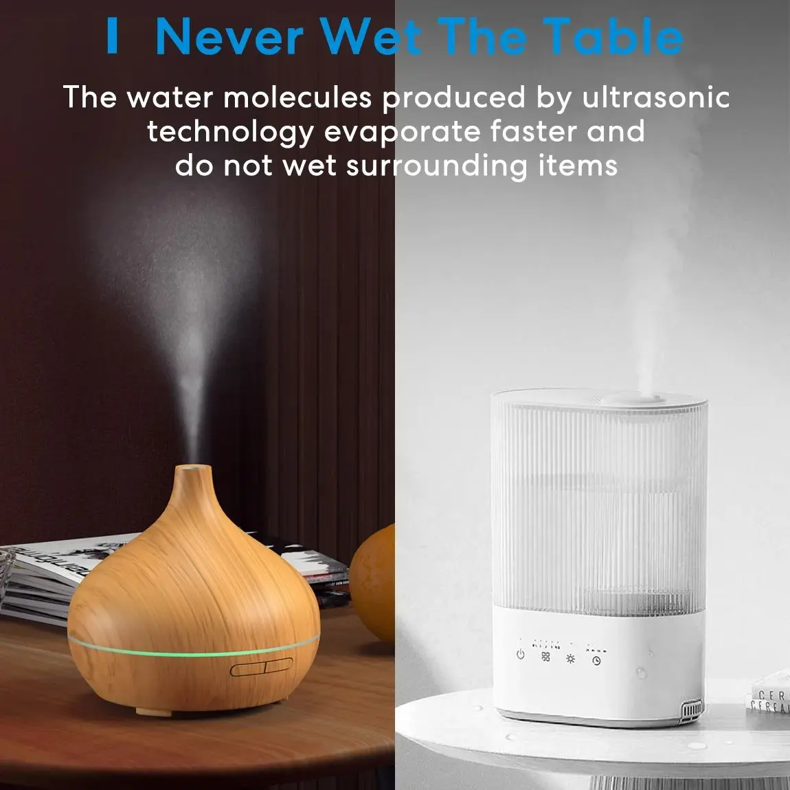 Meross Smart WiFi Wooden Essential Oil Diffuser Air Humidifier Voice Control Humificador For Bedroom Home Plants Support HomeKit