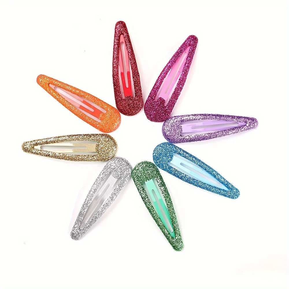 Épingles à cheveux à paillettes colorées pour filles, pinces à frange goutte d\'eau, pinces à cheveux longues, accessoires de cosplay bricolage,