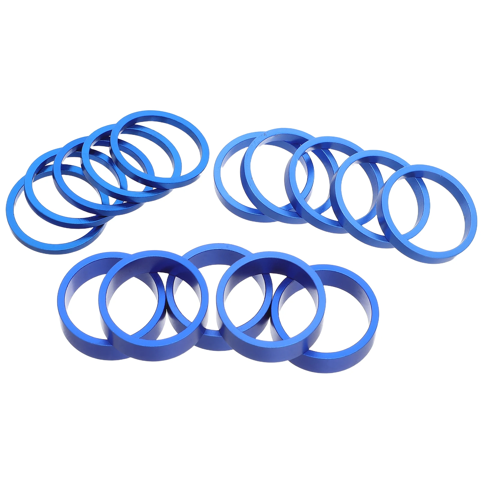 

15pcs Bicycle Stem Spacers Aluminum Alloy Front Fork Spacer Kit 3 5 10Mm Road Mountain Bike Headset Washers Blue Anodized