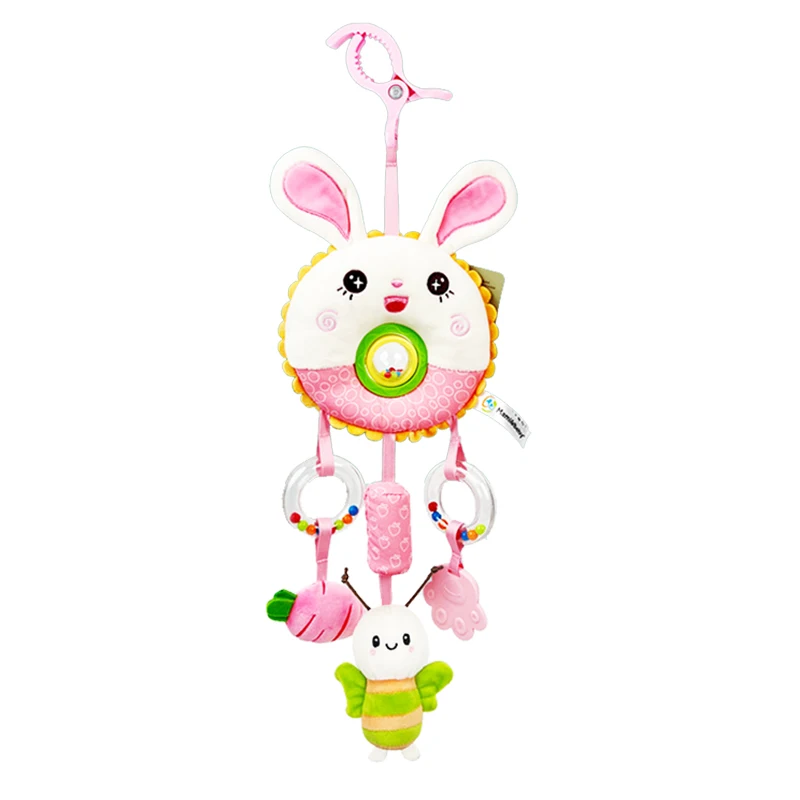 خشخيشات معلقة ألعاب مقعد السيارة للأطفال 0-6 أشهر ألعاب سرير الأطفال حديثي الولادة أشياء ناعمة حسية عربة أطفال ألعاب لعمر 0 12 شهرًا