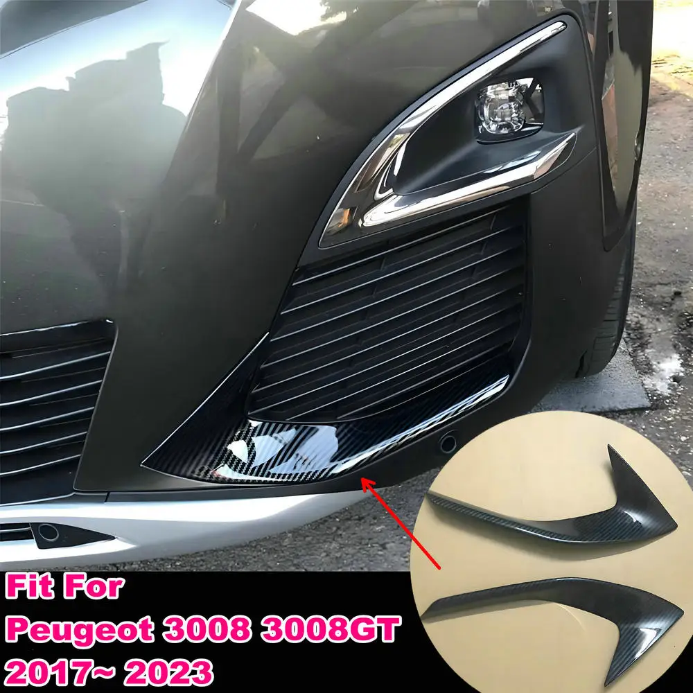 

2Pcs/Set For Peugeot 3008 3008GT 2017 2018 2019 2020 2021 2022 2023 ABS Front Fog Light Decoration Sticker Accessories