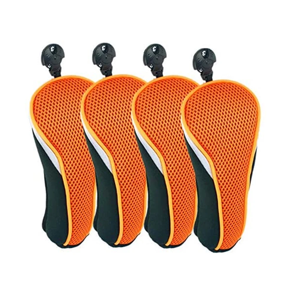 4 teile/satz Mesh Golf Kopf Abdeckung Club Headcover Set für Treiber Fairway Woods Hybrid Fit Übergroßen Club Männer Frauen