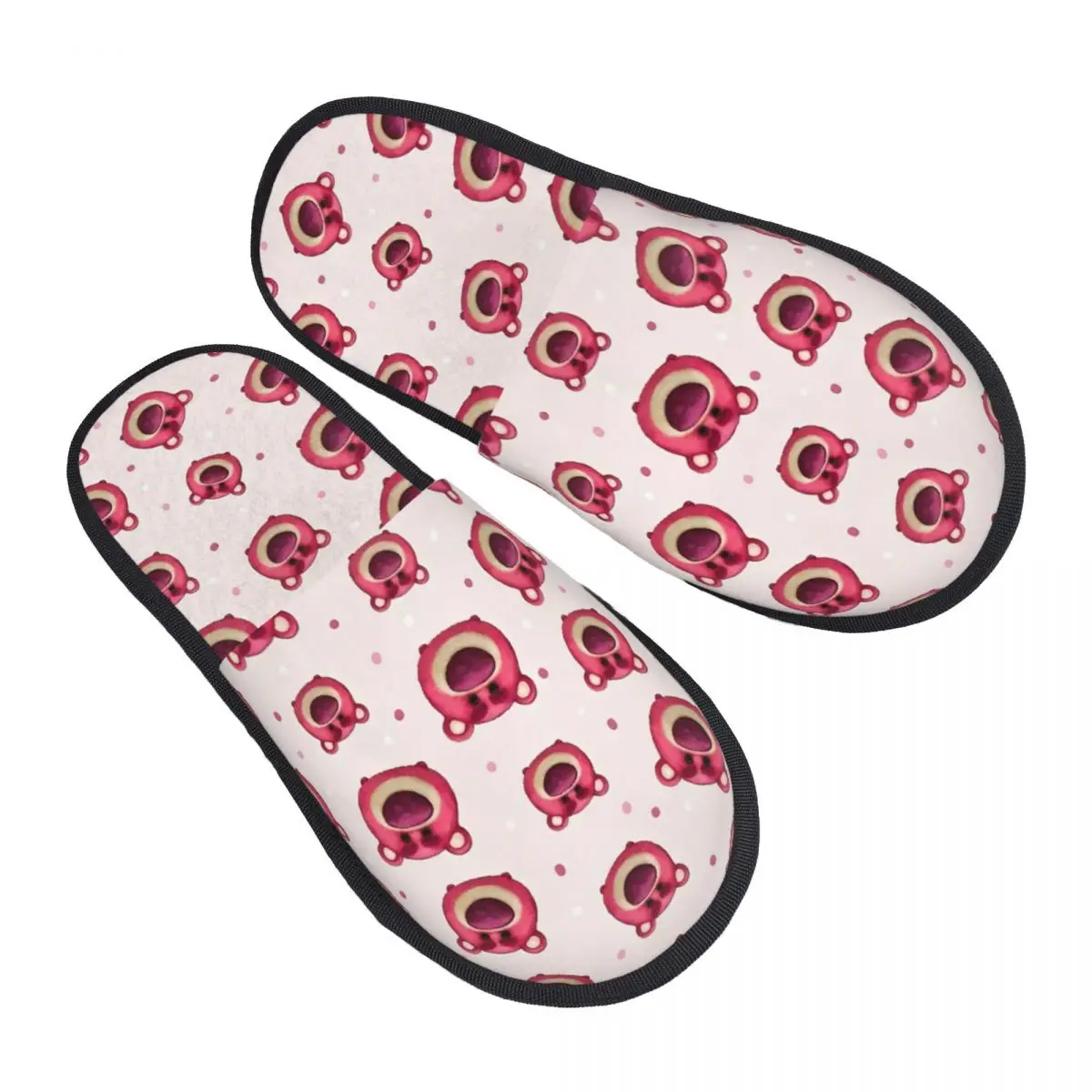 

Custom Print Women Lotso House Slippers Cozy Warm Strawberry Bear Cartoon Memory Foam Fluffy Slipper Indoor Outdoor Shoes