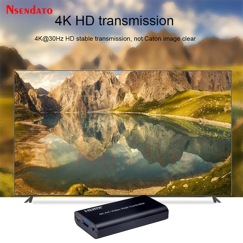 4K HDMI USB3.0 아트 비디오 월 컨트롤러 2x2 1x4 1x5 3x3 2x3 4K HDMI TV 수직 비디오 멀티 스크린 스티칭 프로세서 스플라이서