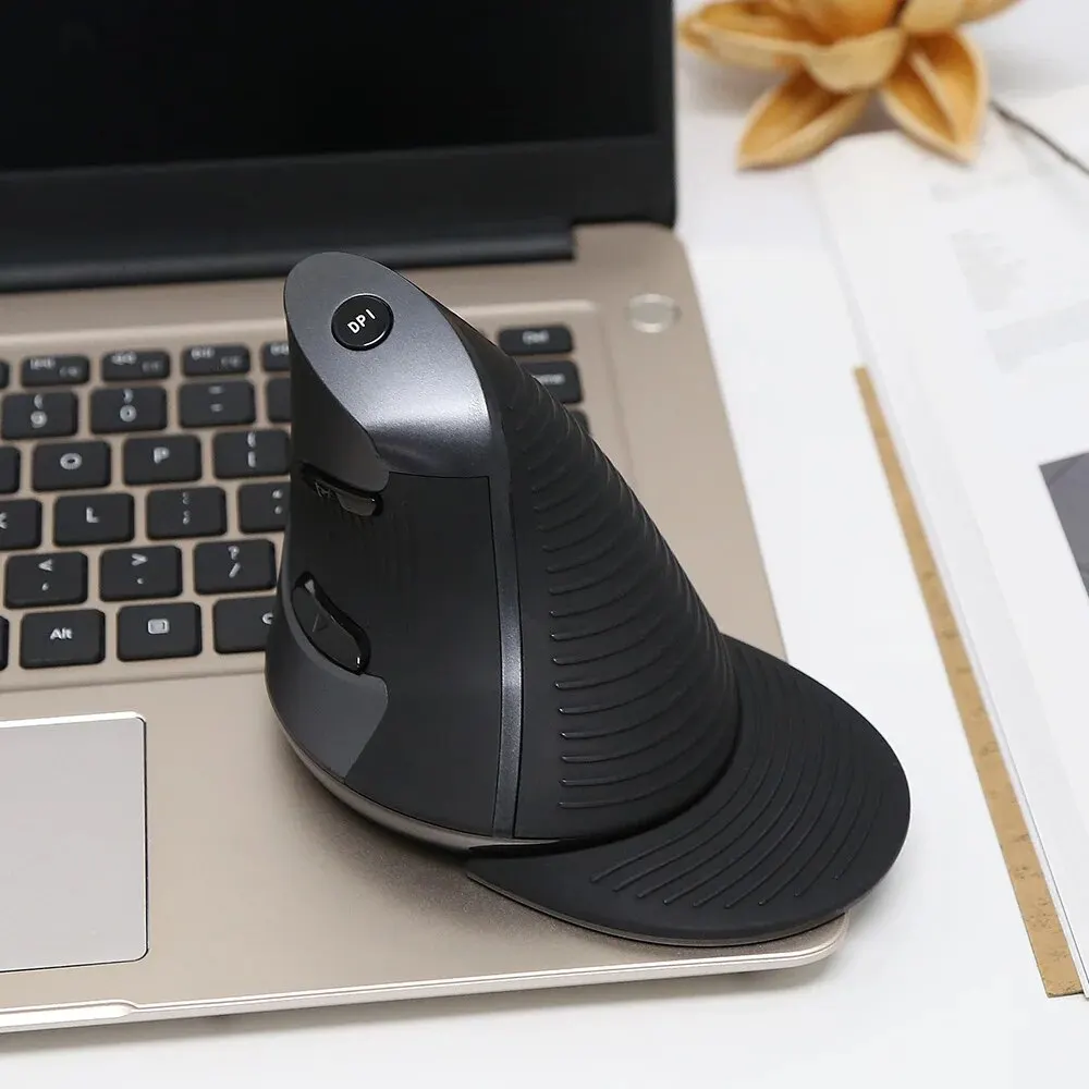 DELUX Vertical Wireless Mouse 2.4G Wireless Ergonomic Mouse with 3 Adjustable DPI 6 Buttons Removable Wrist Rest Official Micee