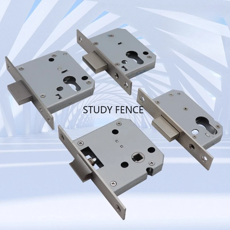 1pc 304 Stainless Steel Single Tongue Lock Body Indoor Door Lock Body Fireproof Door Lock Body Excluding Keys Household Hardware