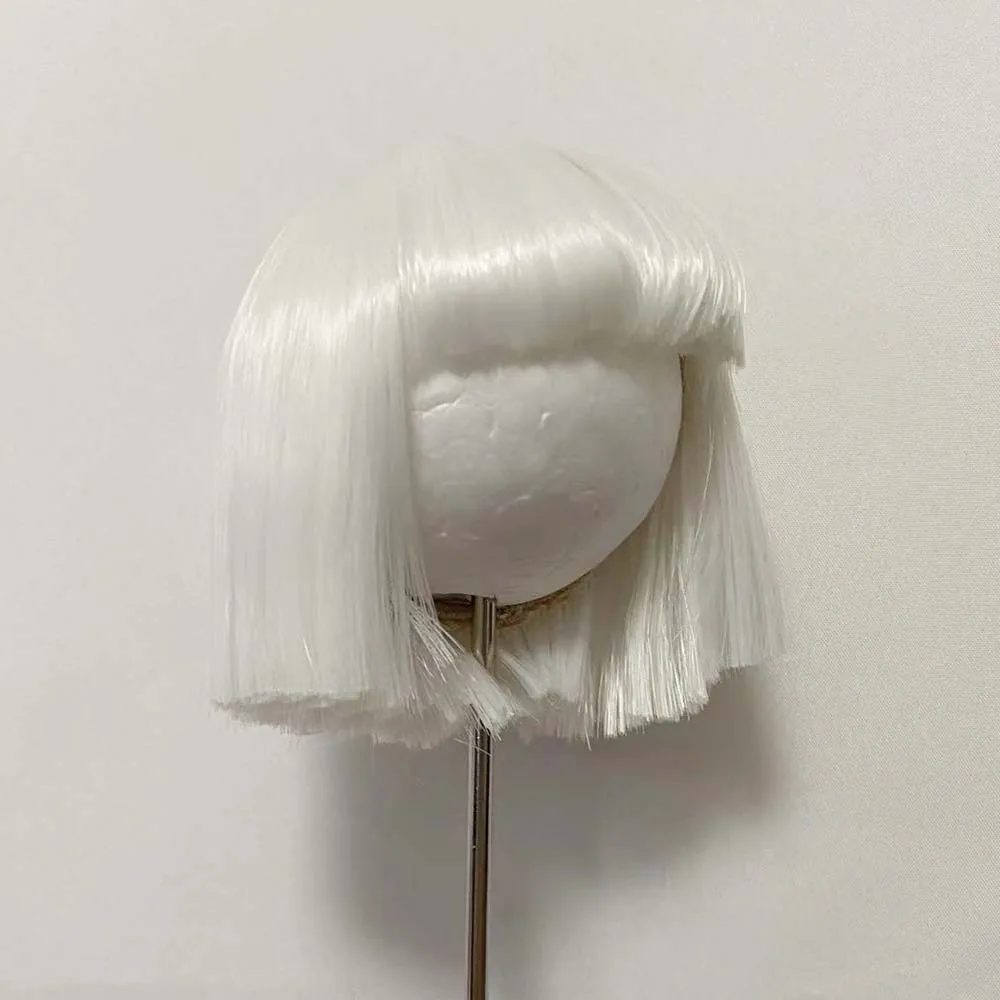 1/3 1/4 1/6 1/8 고온 짧은 검정색 직선 와이어 Bjd 가발 SD 머리카락