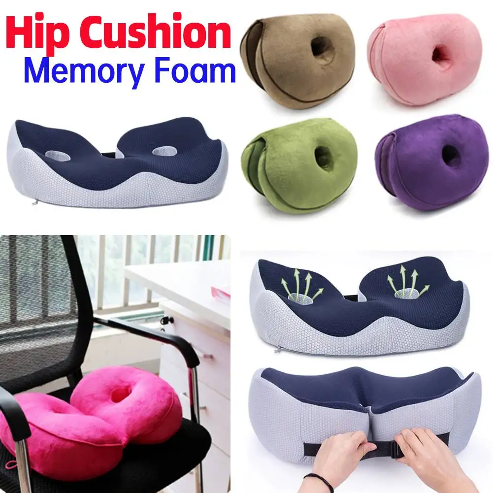 Memory Plush Office Seat Cushion Women Men Comfort Orthopedic Postoperative Tailbone Chair Seat Support Massage Relief Hip Pad