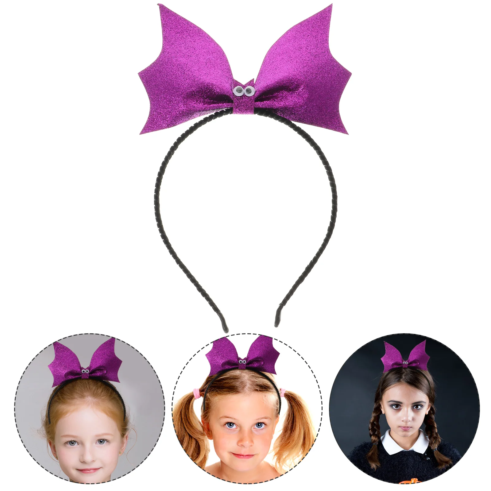 

Girls Accessories Bat Women Costume Dress for Hair Band Sequin Performance Headbands