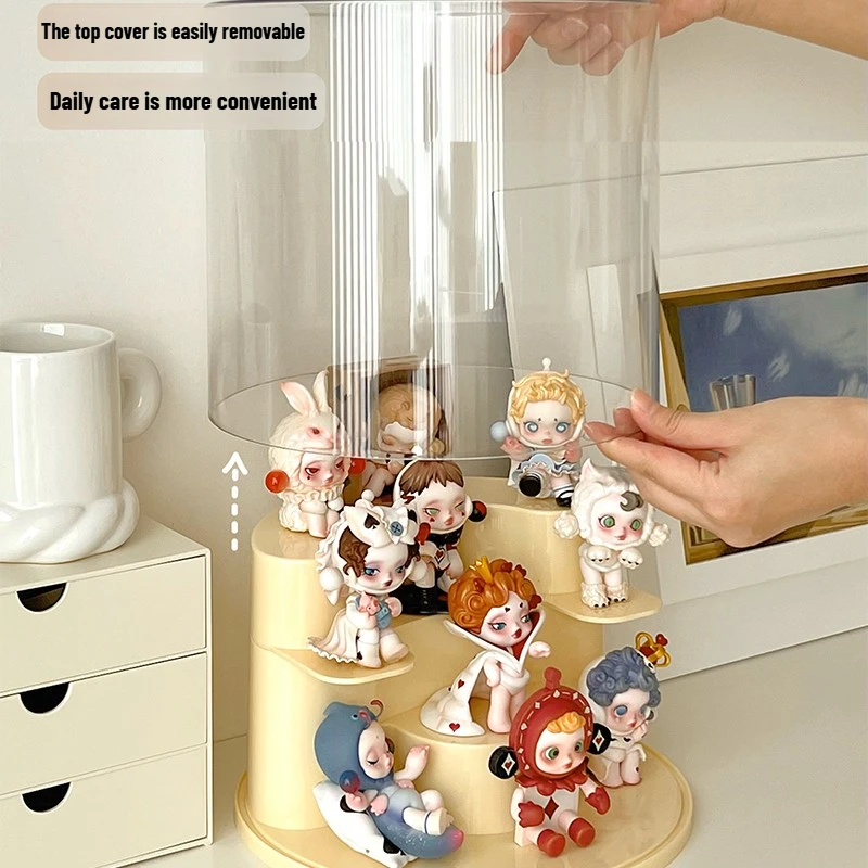 Acrylic Display Storage Case for Action Figure Clear Dustproof Organizer Box for Figures Stackable Blind Box Stepped Display