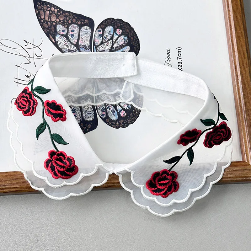 Eleganckie diamentowe koronkowe fałszywe kołnierze Kobieta Kryształowy odpinany kołnierz Naszyjnik damski Fałszywy kołnierz Odpinany krawat Akcesoria odzieżowe