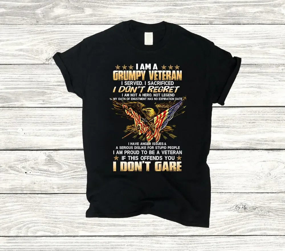 I Am A Veteran T-Shirt Unisex T-shirts for Men Women Summer Tees Cotton  vintage oversized